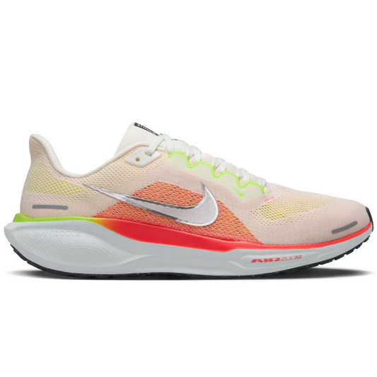 Men's Nike Pegasus 41, Summit White/Chrome/Bright Crimson, 9.5 D Medium