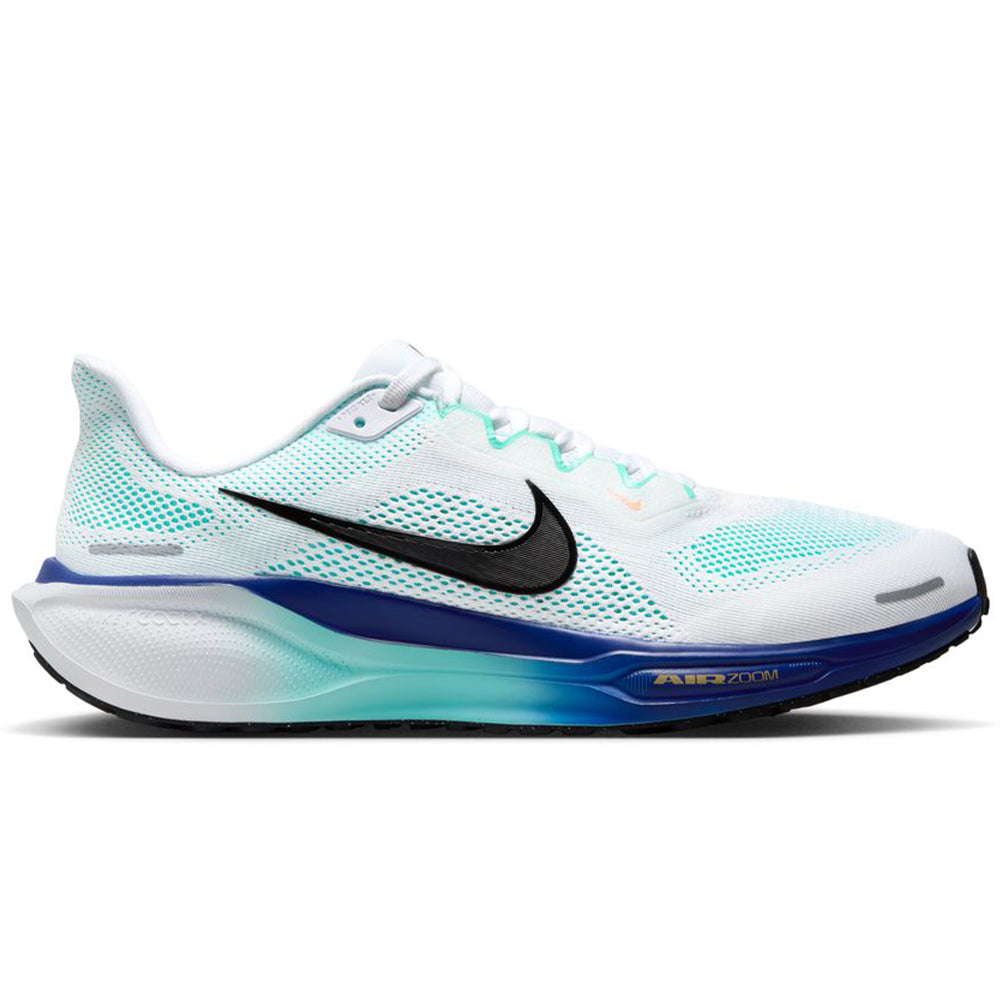 Men's Nike Pegasus 41, White/Black/Hyper Turq/Concord, 8.5 D Medium