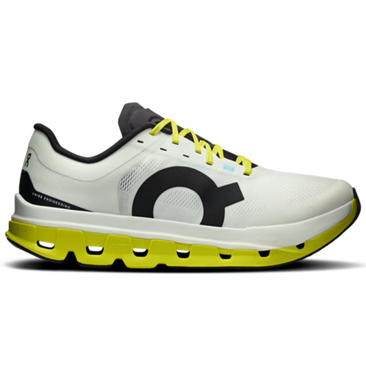 Men's On Cloudflow 5, White/Lime, 12 D Medium