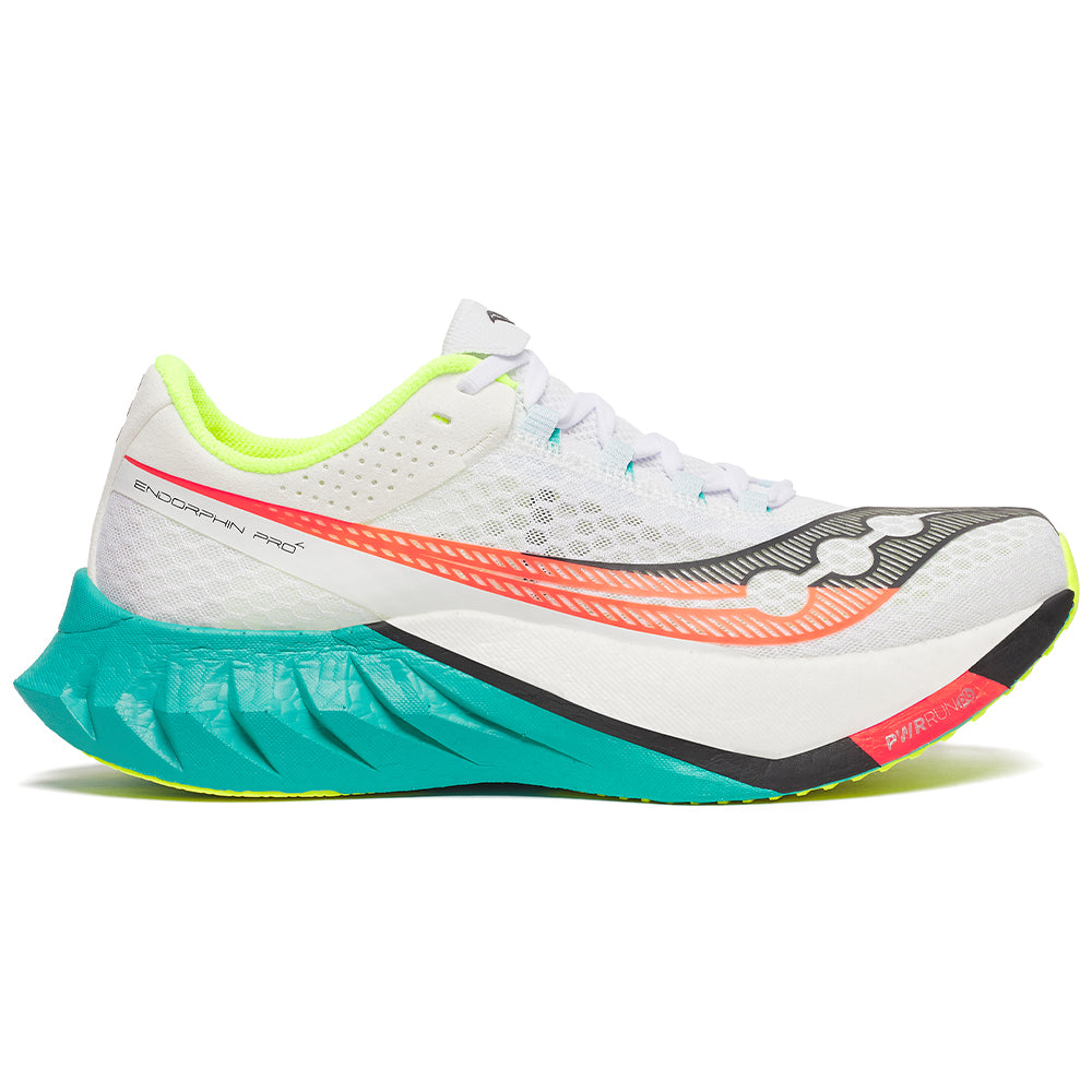 Mens Saucony Endorphin Pro 4, White/Mutant, 11 D Medium