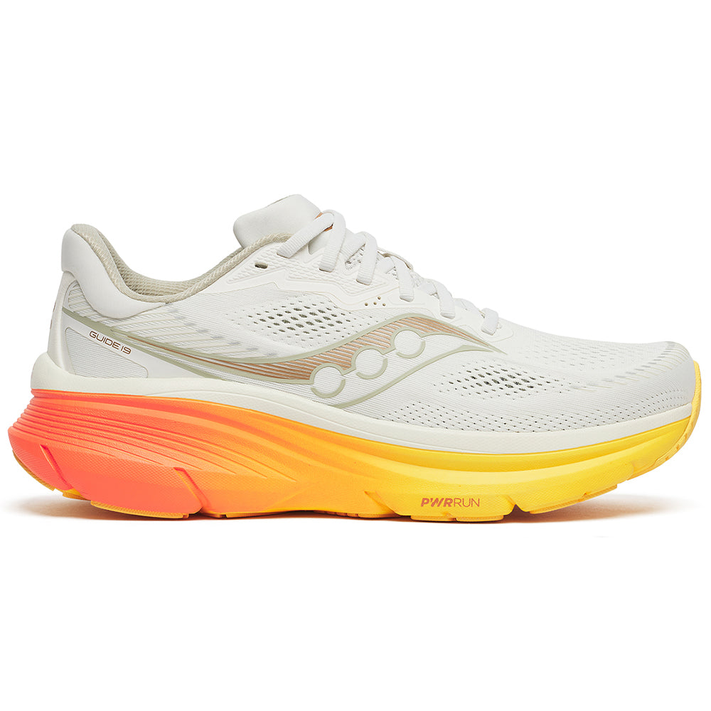 Men's Saucony Guide 19, Ivory/Fire, 10 D Medium