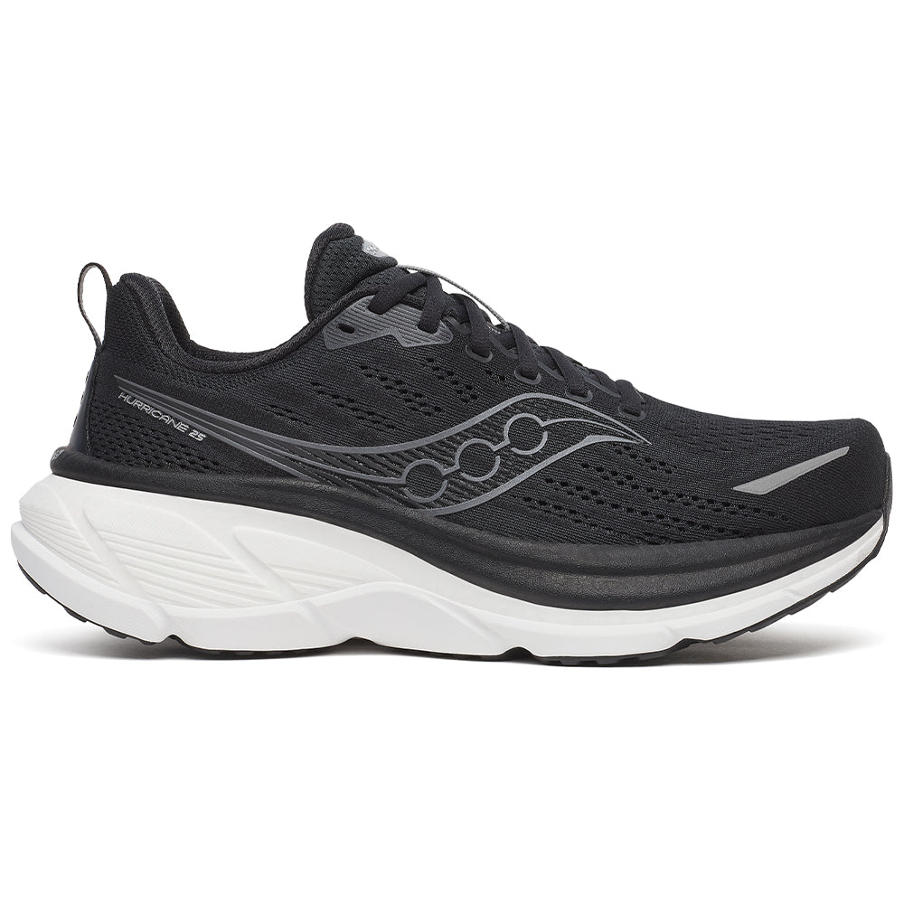 Men's Saucony Hurricane 25, Black/White, 11.5 D Medium