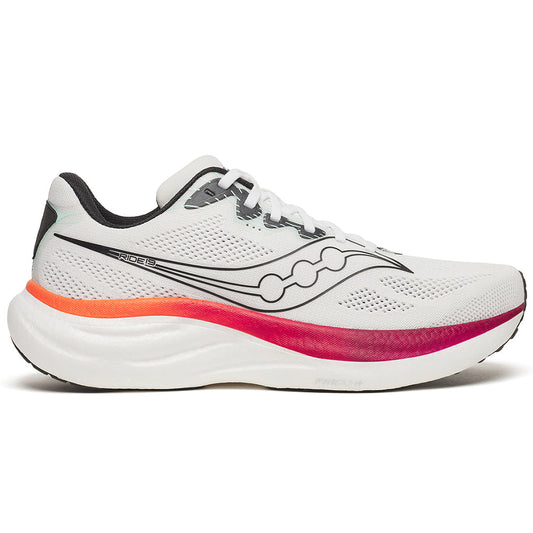 Men's Saucony Ride 19, White/Crimson, 10.5 D Medium