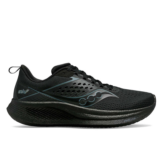 Women's Saucony Ride 17, Triple Black, 9 B Medium