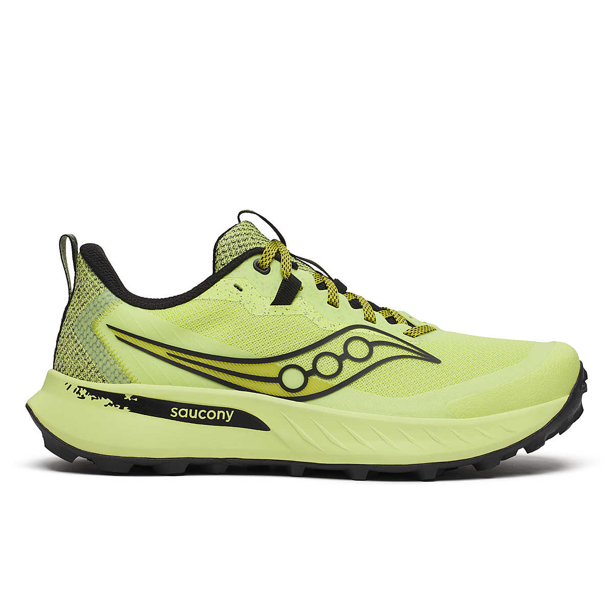Men's Saucony Peregrine 15, Sunny/Black, 7.5 D Medium