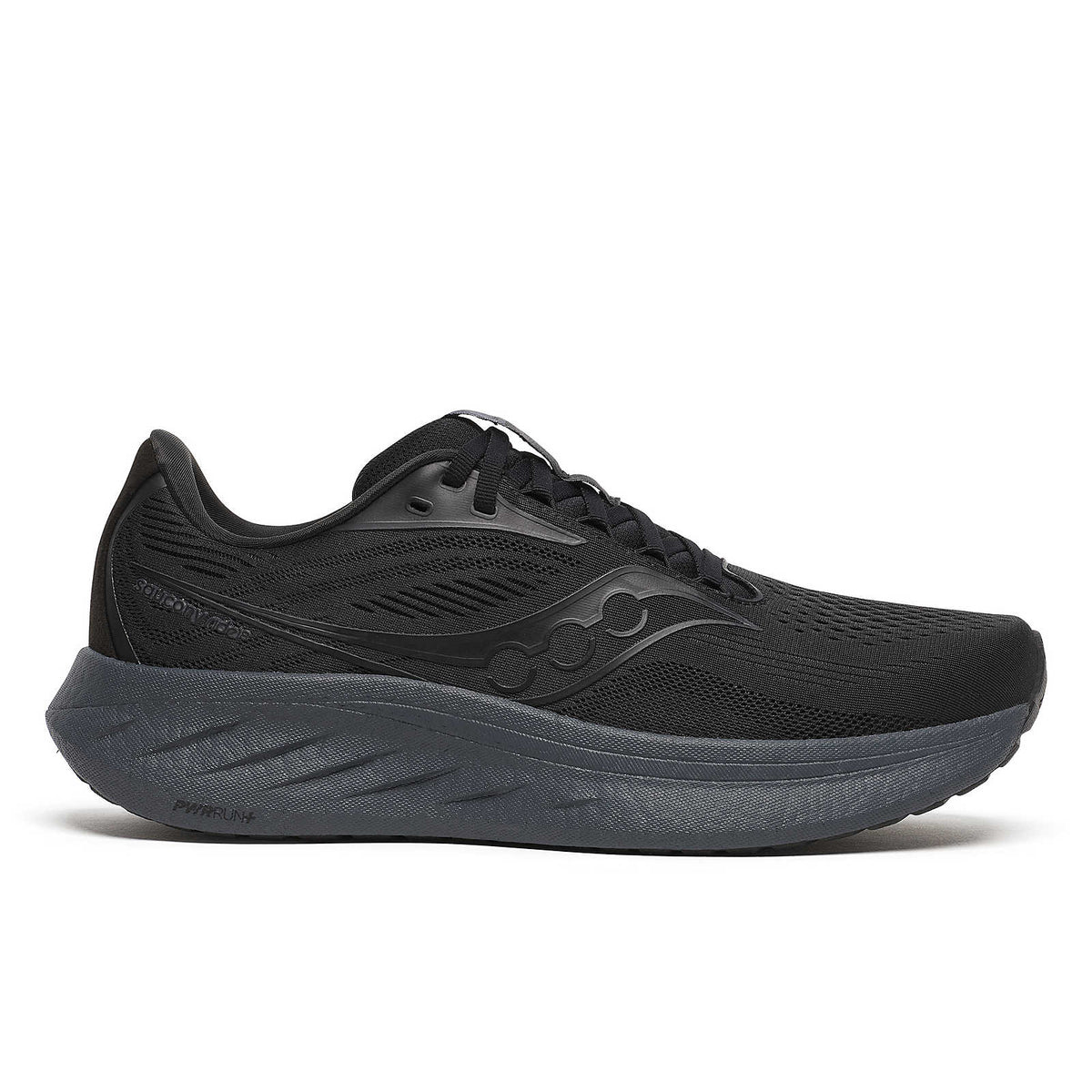 Men's Saucony Ride 18, Black/Shadow, 8 D Medium