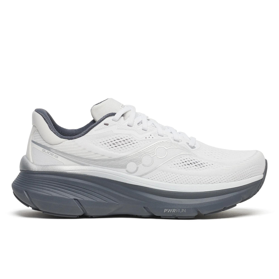 Men's Saucony Guide 19, White/Shadow, 9.5 D Medium