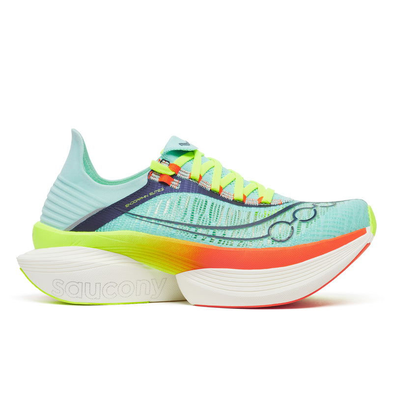 Men's Saucony Endorphin Elite 2, Splash/Fire, 8 D Medium