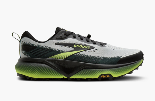 Men's Brooks Cascadia 20, Grey/Black/Nightlife, 11 2E Wide