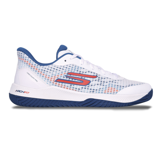 Men's Skechers Viper Court Pro, White/Turquoise, 9 D Medium
