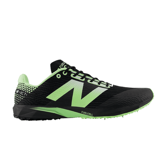 Women's New Balance FuelCell XC7 v5, Black/Mint Flash/White, 8 B Medium