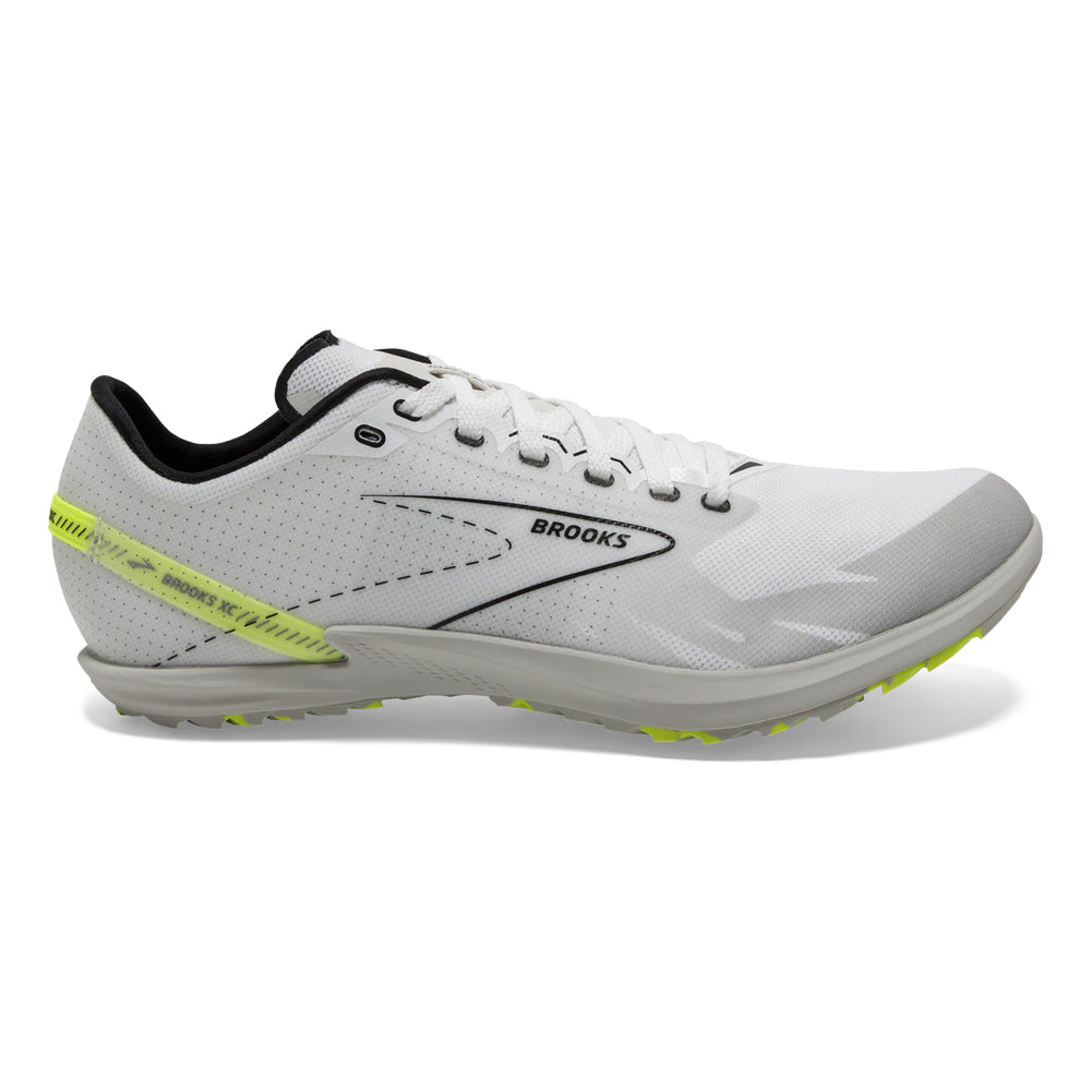 Men's Brooks Draft XC Spikeless, White/Black/Nightlife, 8.5 D Medium