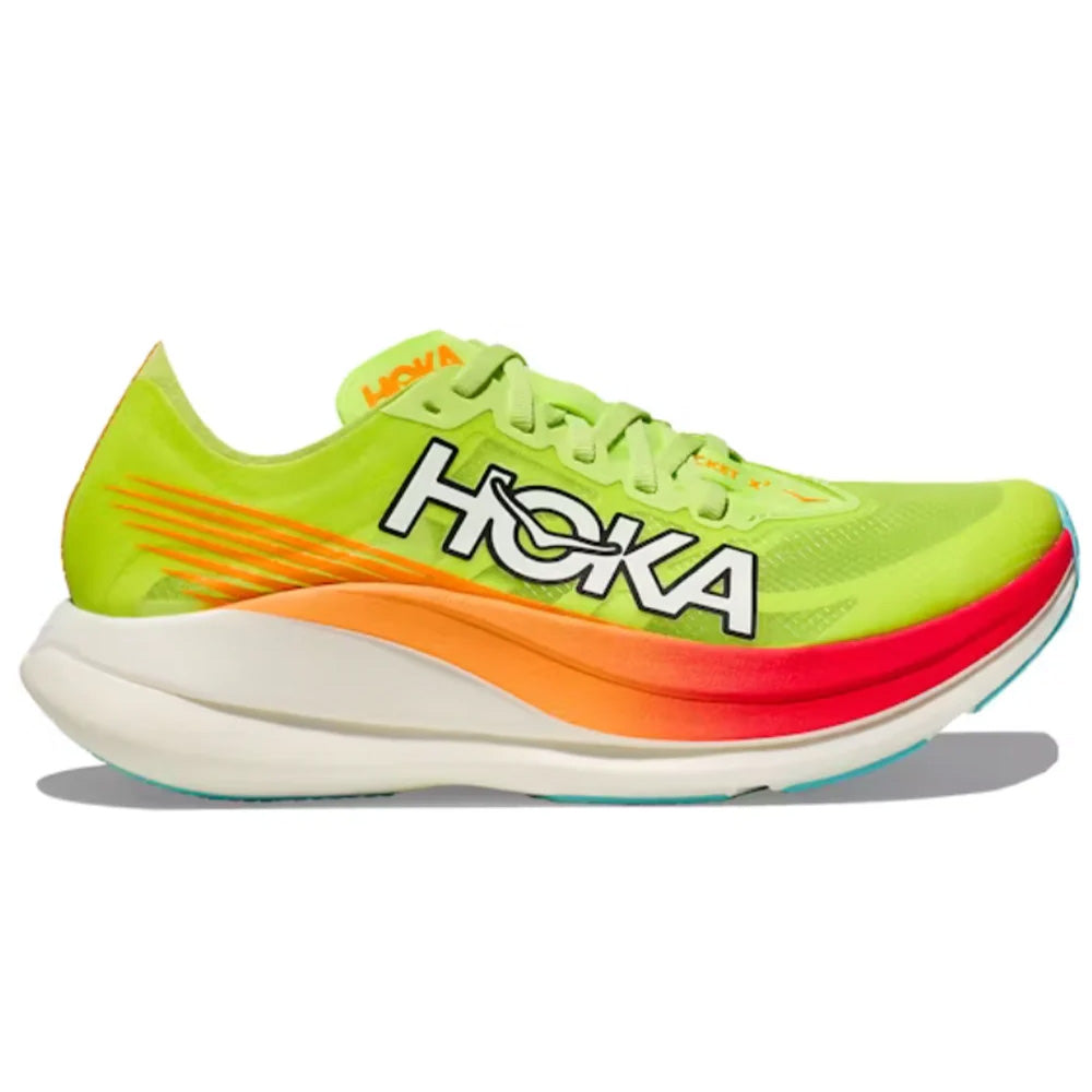 Men's Hoka Rocket X 2, Lettuce/Solar Flare, 9.5 D Medium