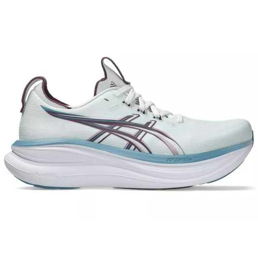 Women's Asics Gel-Nimbus 28, Arctic Blue/Velvet Purple, 9 D Wide