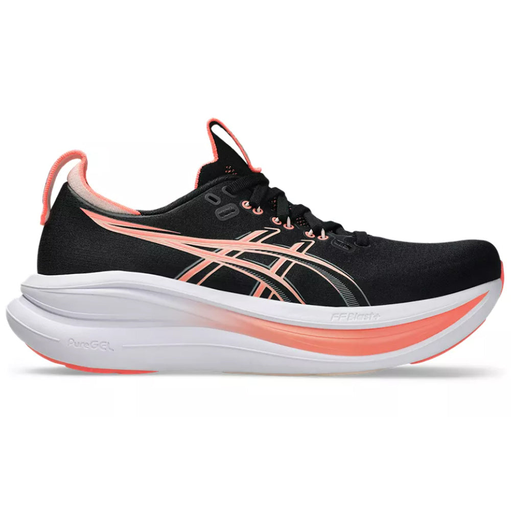 Women's Asics Gel-Nimbus 28, Black/Pearl Pink, 8 B Medium