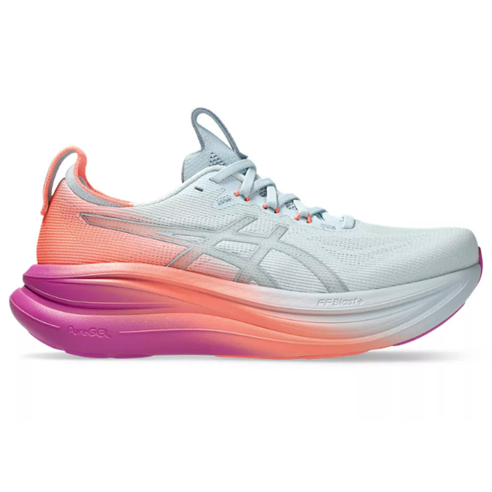 Women's Asics Gel-Nimbus 28, Sky/Digital Sakura, 10 B Medium