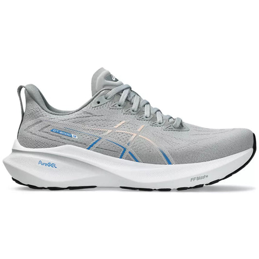 Womens Asics GT-2000 13, Piedmont Grey/White, 7 B Medium