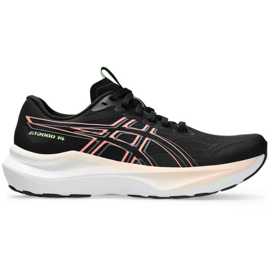 Women's Asics GT-2000 14, Black/Sun Coral, 9.5 B Medium