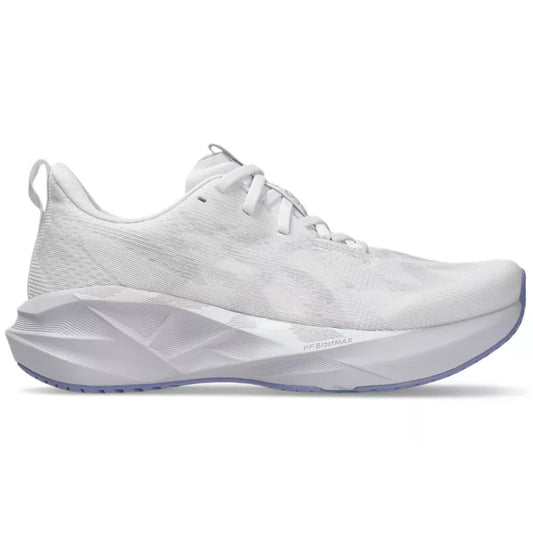 Women's Asics Novablast 5, White/Lilac Hint, 9.5 D Wide