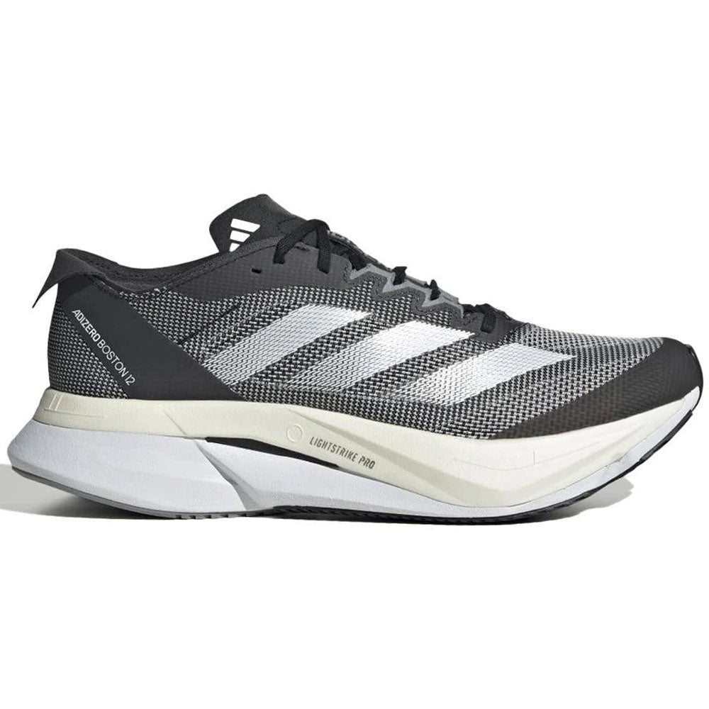 Women's Adidas Adizero Boston 12, Core Black/Cloud White/Carbon, 9 B Medium