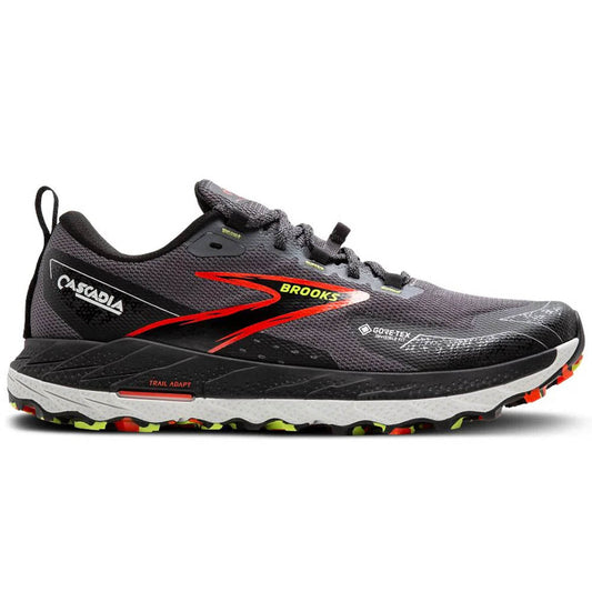 Men's Brooks Cascadia 18 GTX, Blackened Pearl/Black/Tomato, 13 D Medium