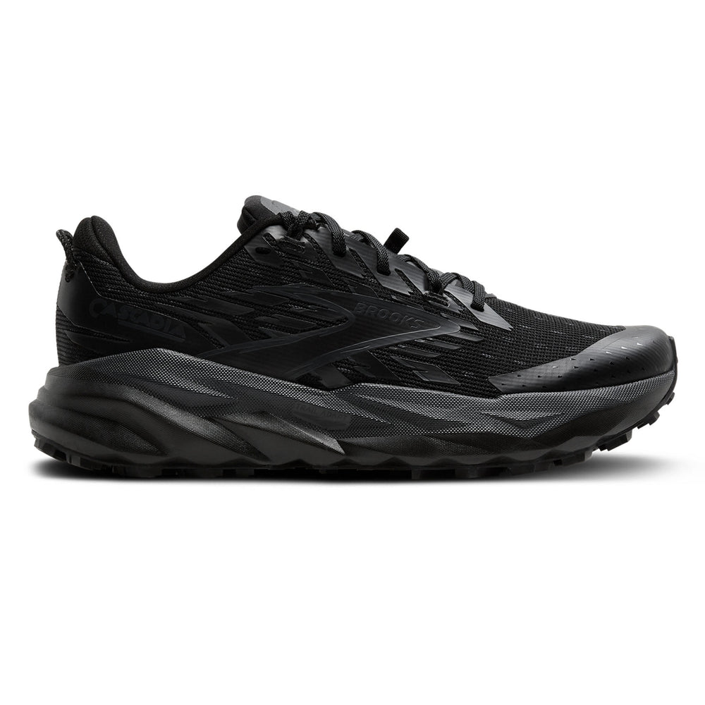 Women's Brooks Cascadia 19, Black/Black/Ebony, 6 B Medium