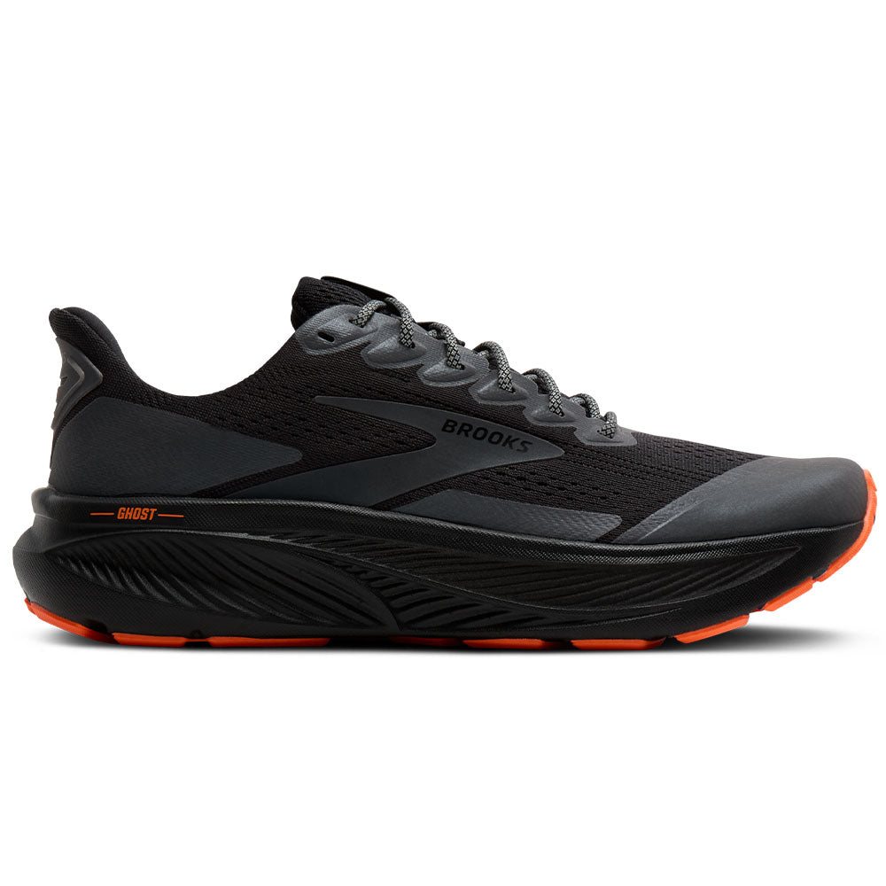 Women's Brooks Ghost 17, Black/Orange, 5 B Medium