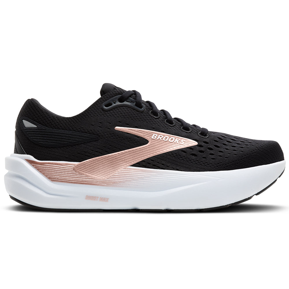 Women's Brooks Ghost Max 3, Black/Black/Rose Gold, 9 B Medium