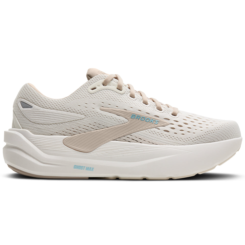 Women's Brooks Ghost Max 3, Coconut/Chateau Grey/Blue, 8.5 D Wide