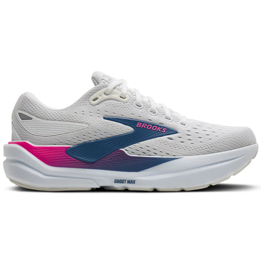 Women's Brooks Ghost Max 3, White/Moonlight/Pink, 7.5 B Medium