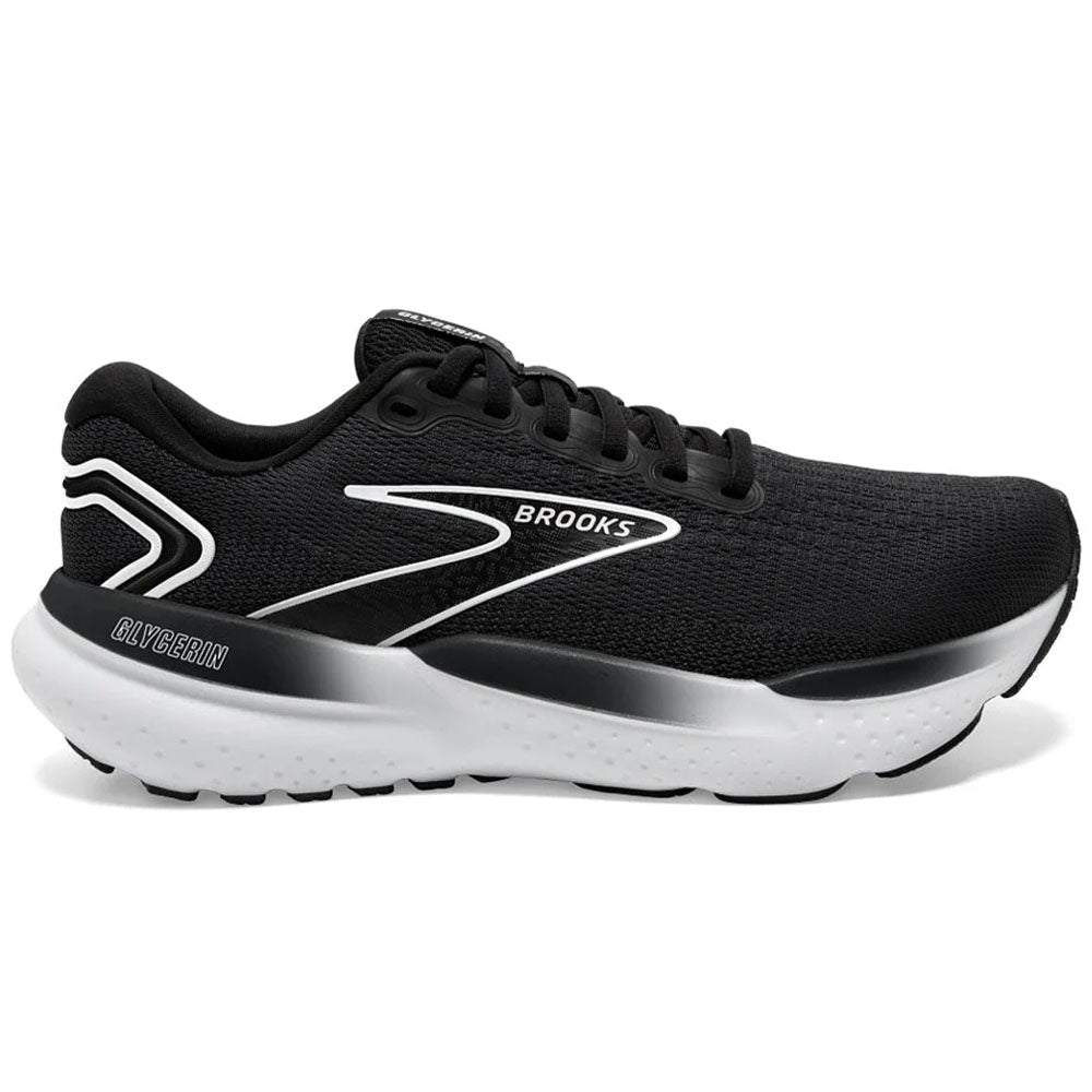 Women's Brooks Glycerin 21, Black/Grey/White, 6 D Wide
