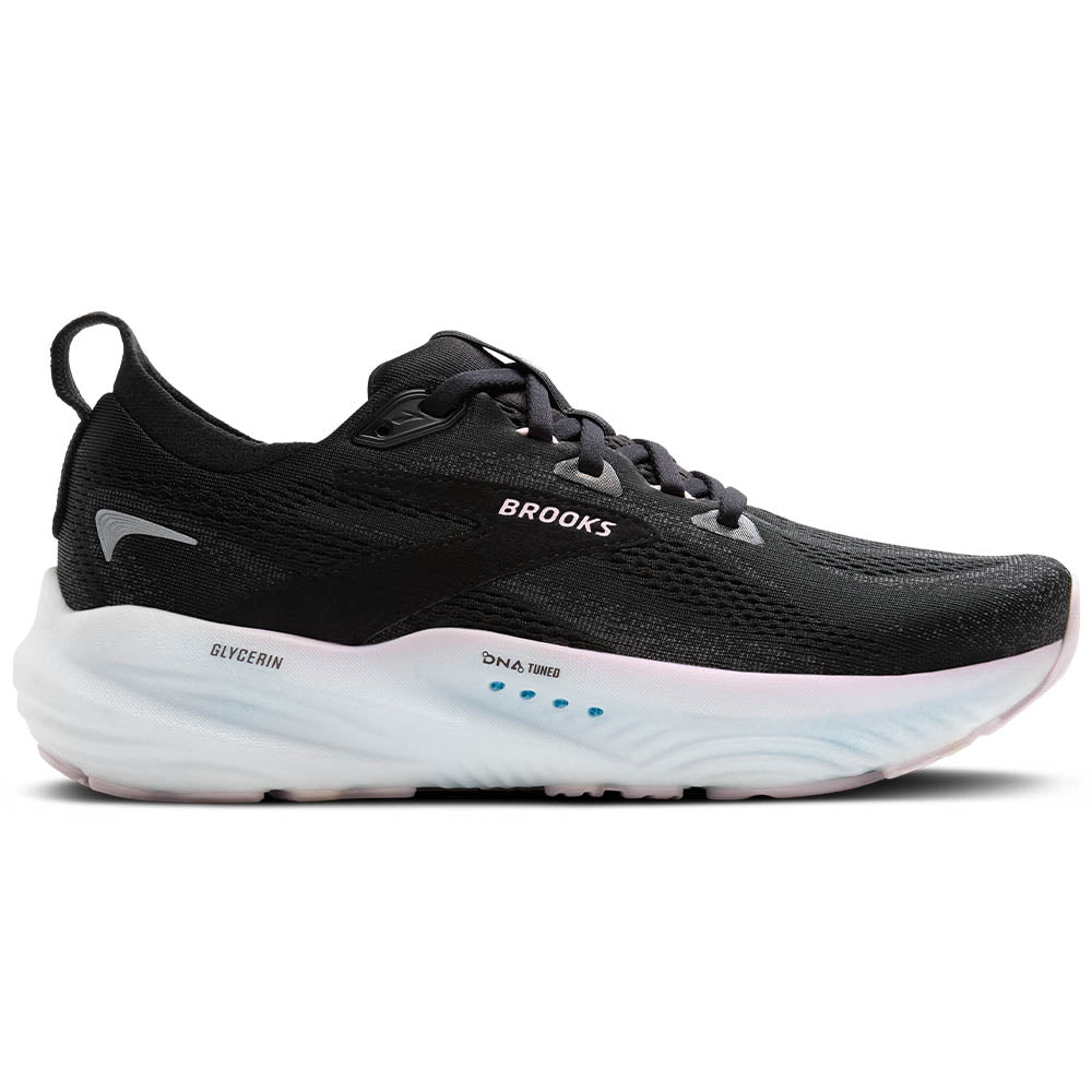 Womens Brooks Glycerin 22, Black/Orchid Ice/White, 7.5 B Medium