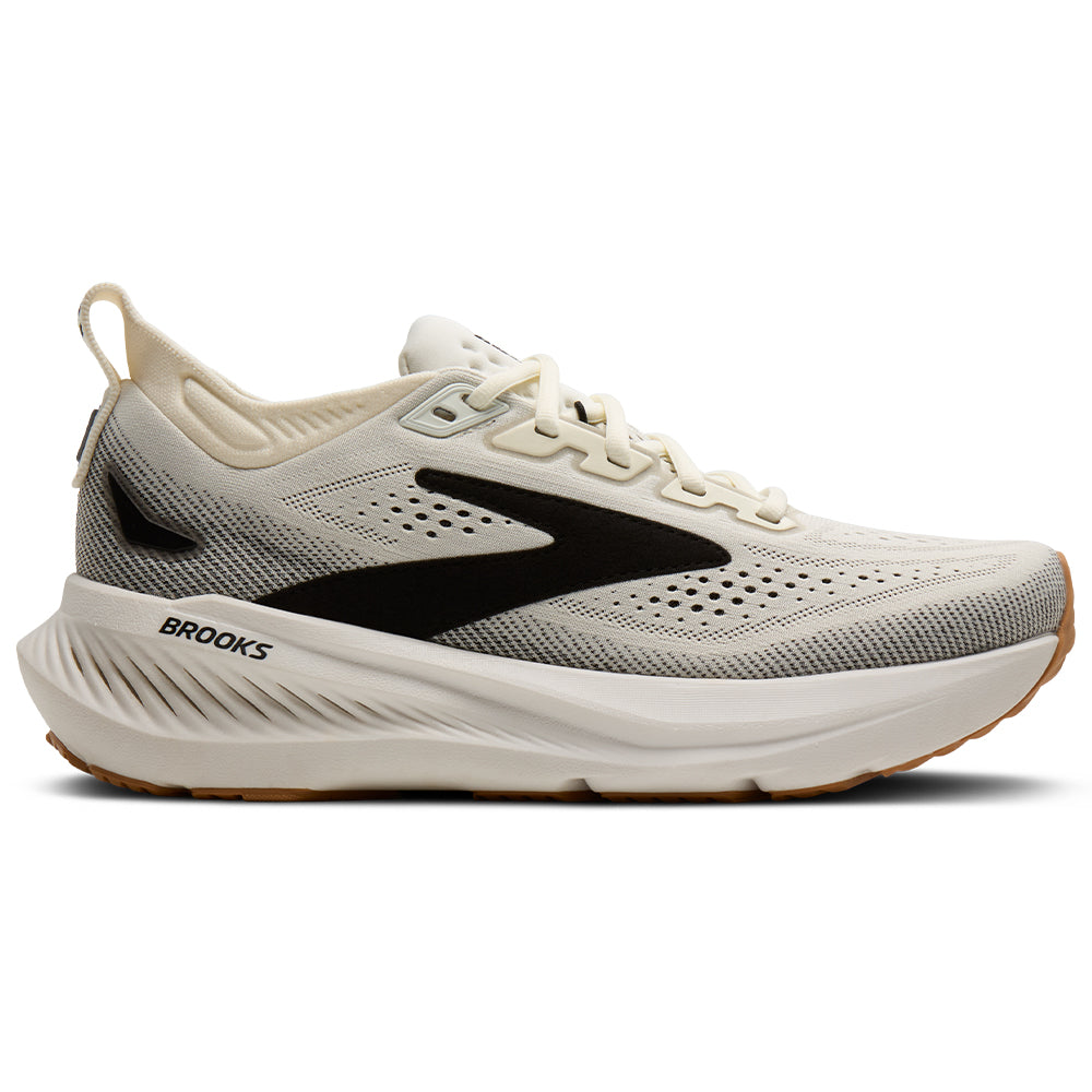 Women's Brooks Glycerin 23, White/Black/Biscuit, 9 B Medium