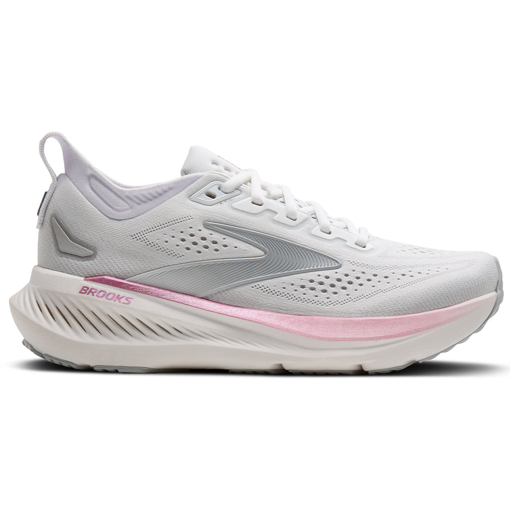 Women's Brooks Glycerin 23, White/Harbor Mist/Metallic, 7.5 B Medium