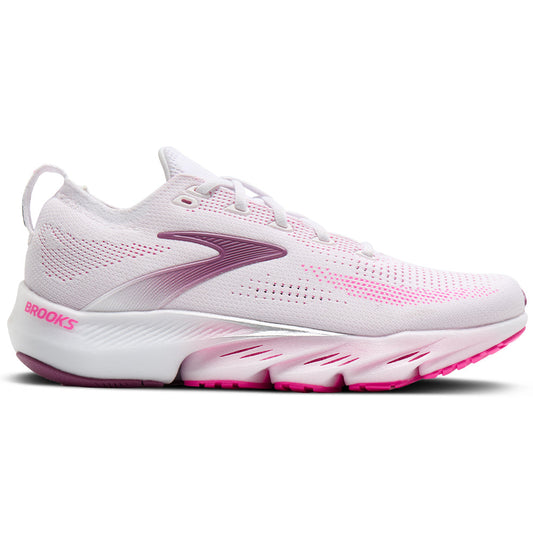 Women's Brooks Glycerin Flex, White/Cyber Pink/Argyle, 10 B Medium