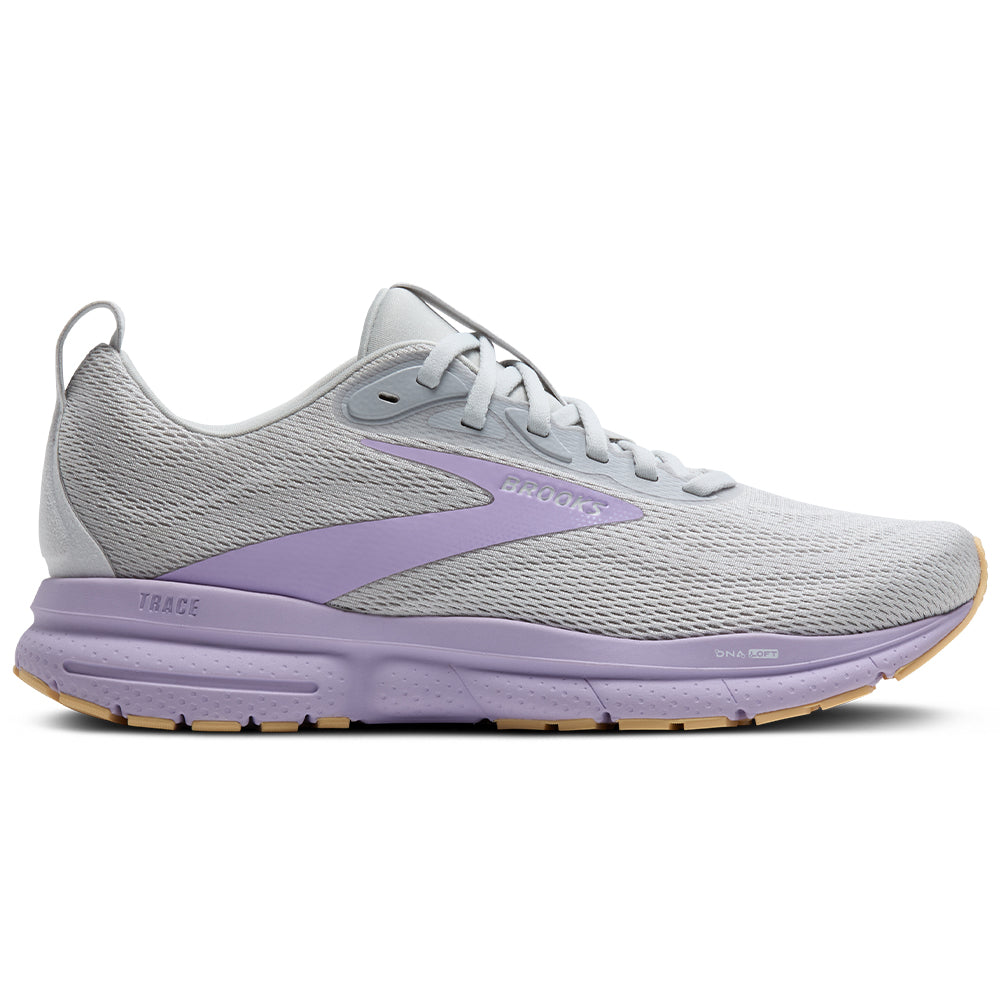 Women's Brooks Trace 4, Oyster/Purple/Sherbert, 7 B Medium