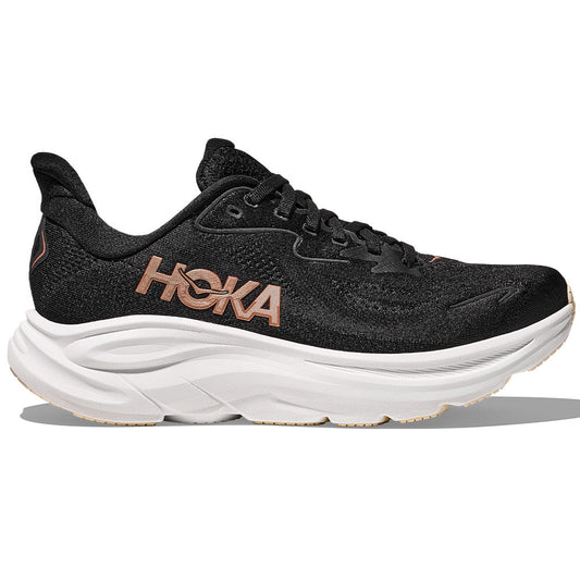 Women's Hoka Clifton 10, Black/Rose Gold, 8.5 B Medium