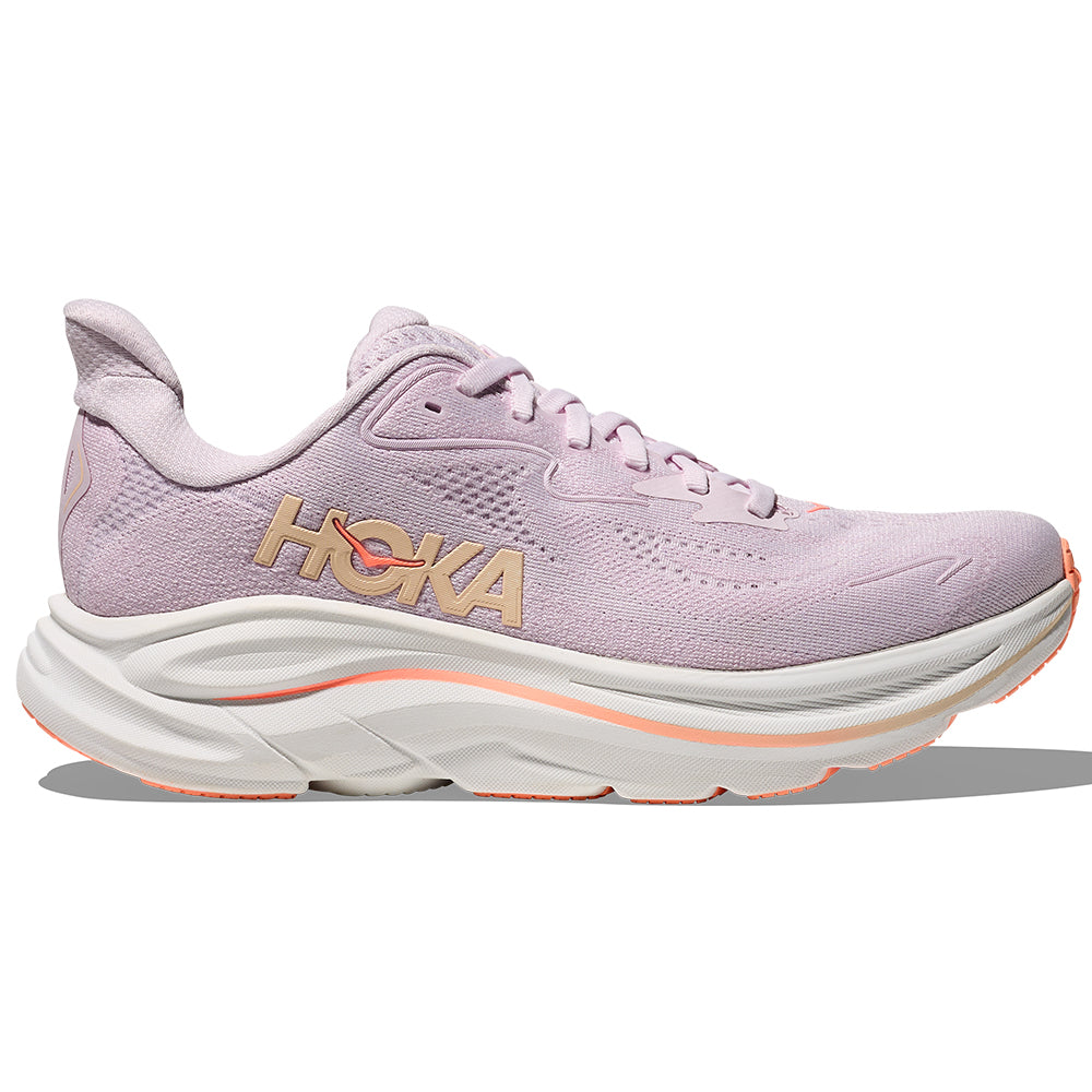 Women's Hoka Clifton 10, Lilac Cream/Tangerine Glow, 8 B Medium