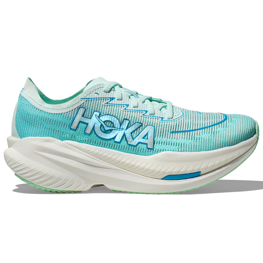Womens Hoka Mach X 2, Snow Melt/Blue Spark, 6.5 B Medium