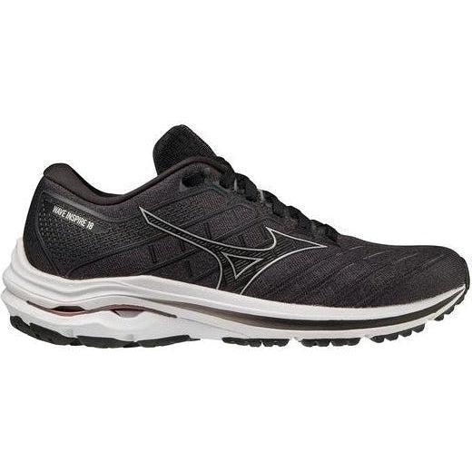 Women's Mizuno Wave Inspire 18, Black/Silver, 6 B Medium