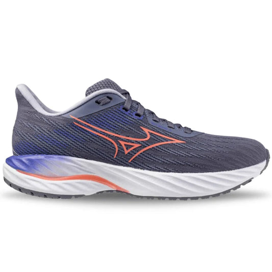 Women's Mizuno Wave Inspire 21, Blue Granite/Striking Coral, 6.5 B Medium