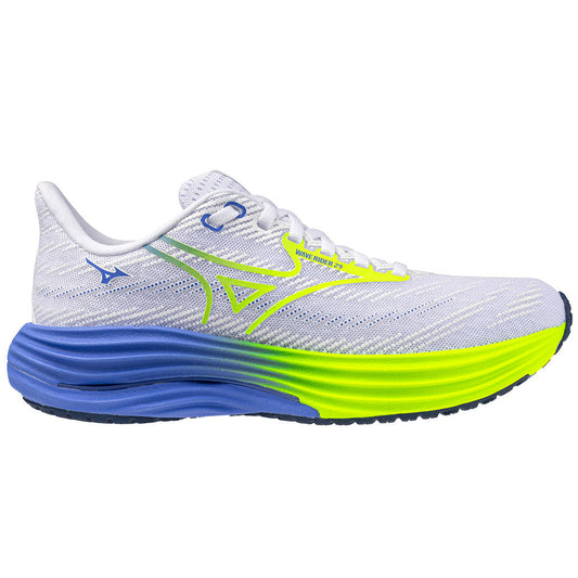 Women's Mizuno Wave Rider 29, White/Lightning Yellow, 7 B Medium