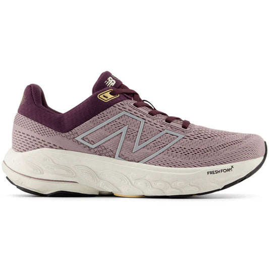 Women's New Balance Fresh Foam X 860v14, Ice Wine/Plum Brown/Silver Metallic, 6 B Medium