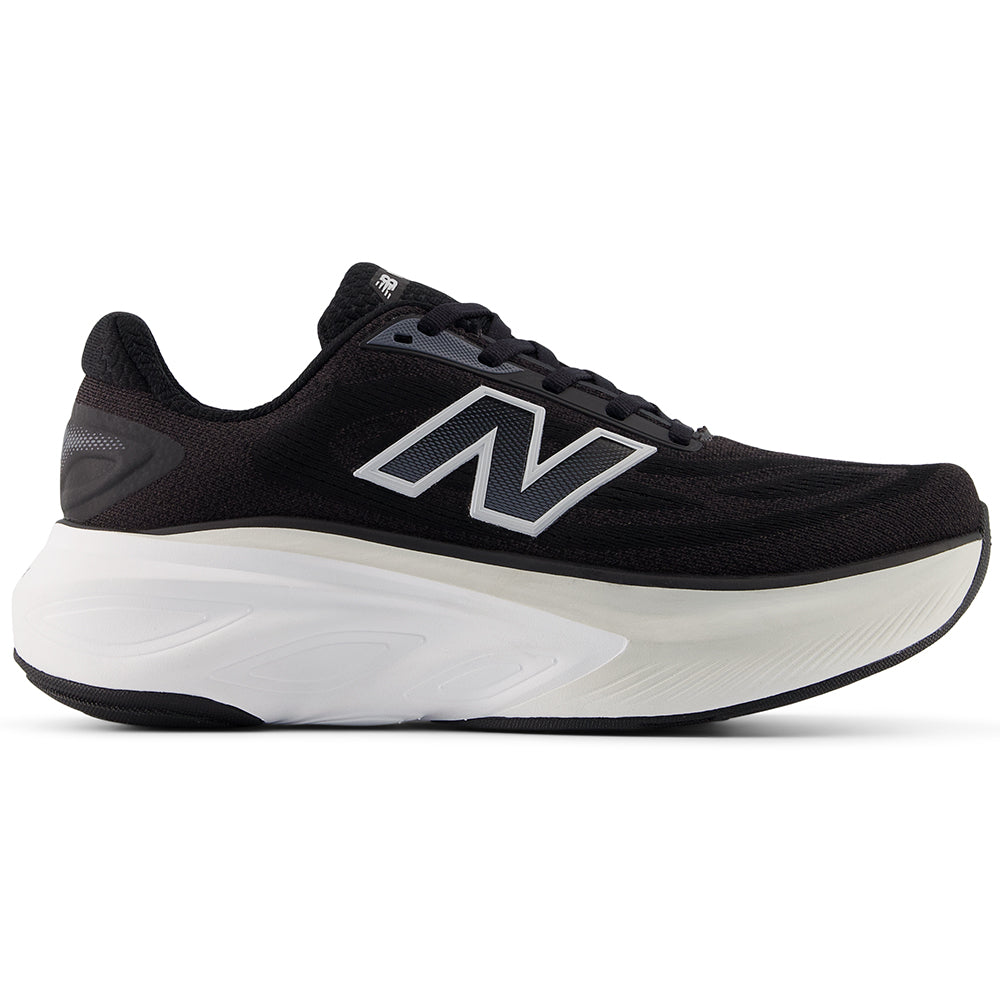 Women's New Balance Fresh Foam X More v6, Black/Grey Matter/Castlerock, 8.5 2E Extra Wide