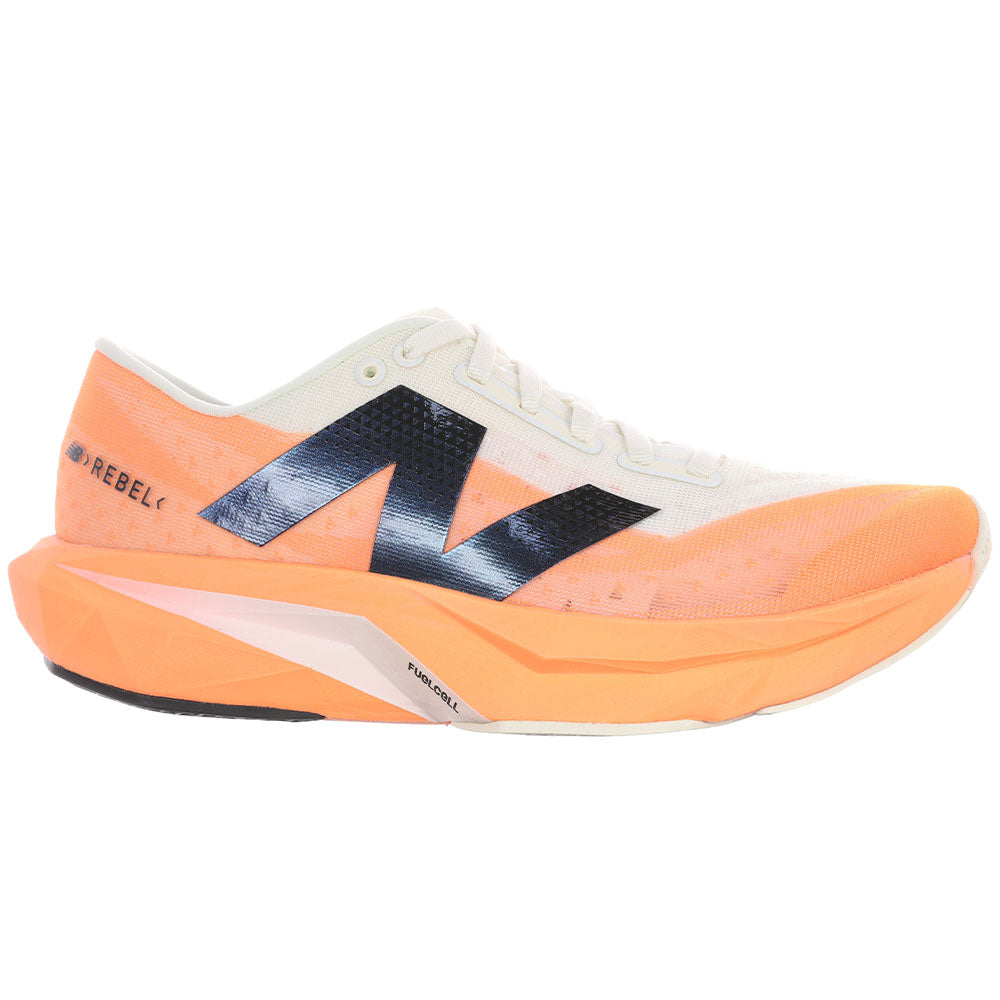 Womens New Balance FuelCell Rebel v4, Hot Mango/Angora/Black, 8 B Medium