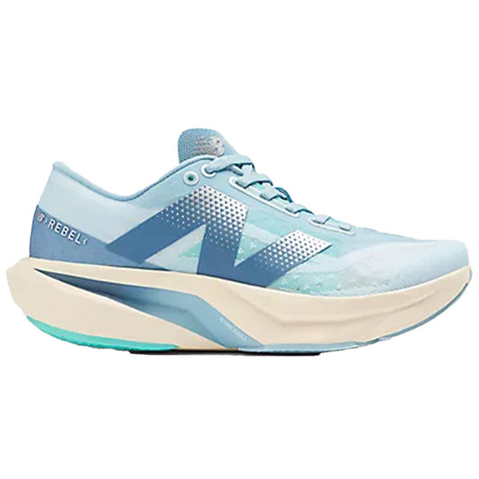 Womens New Balance FuelCell Rebel v4, Quarry Blue/Chrome Blue/Heron Blue, 9 B Medium