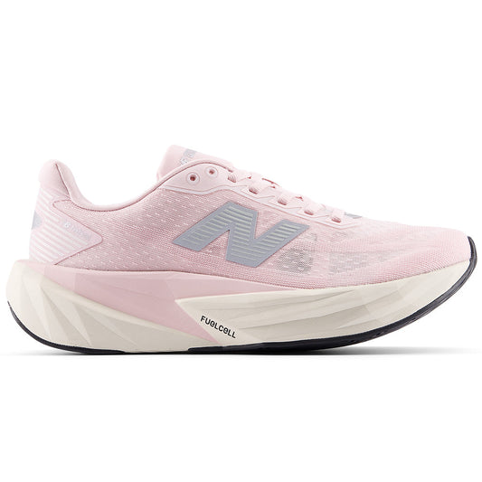 Women's New Balance FuelCell Rebel v5, Pink Granite/Silver Metallic/Linen, 10.5 D Wide