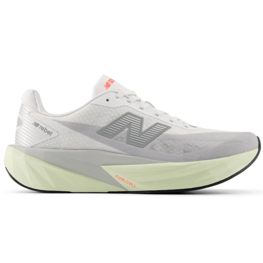 Women's New Balance FuelCell Rebel v5, Raincloud/White/Mineral, 8 B Medium