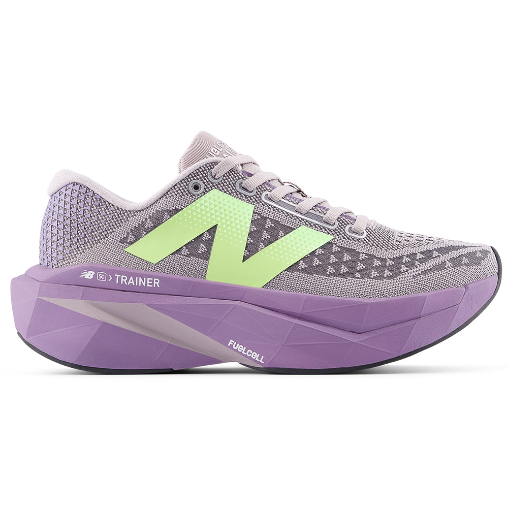 Women's New Balance FuelCell SuperComp Trainer v3, Truffle Salt/Candied Violet, 9 D Wide