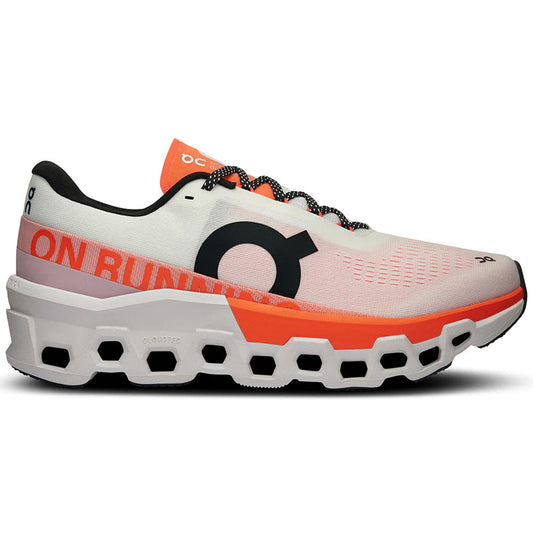 Women's On Cloudmonster 2, White/Flame, 8 B Medium